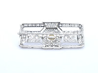 Zeer hoog waardige art-deco broche met diamanten - afbeelding 7 van  10