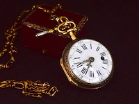 Zeer zeldzaam driekleurig gouden zakhorloge