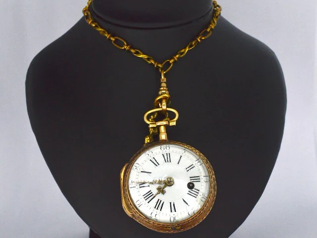 Zeer zeldzaam driekleurig gouden zakhorloge - afbeelding 7 van  14