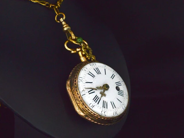 Zeer zeldzaam driekleurig gouden zakhorloge - afbeelding 10 van  14