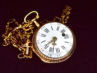 Zeer zeldzaam driekleurig gouden zakhorloge - afbeelding 11 van  14