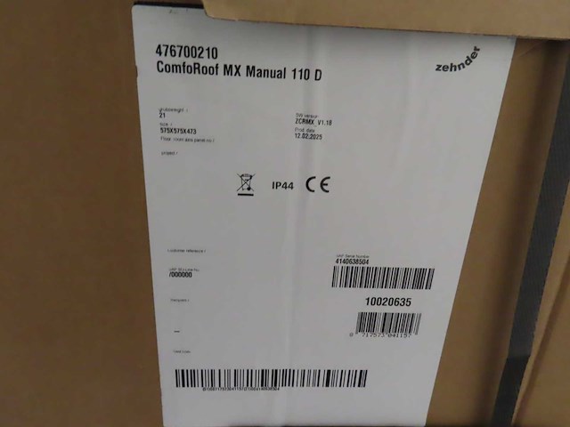 Zehnder - - comforoof mx manual 110 d - dakventilator - afbeelding 3 van  3