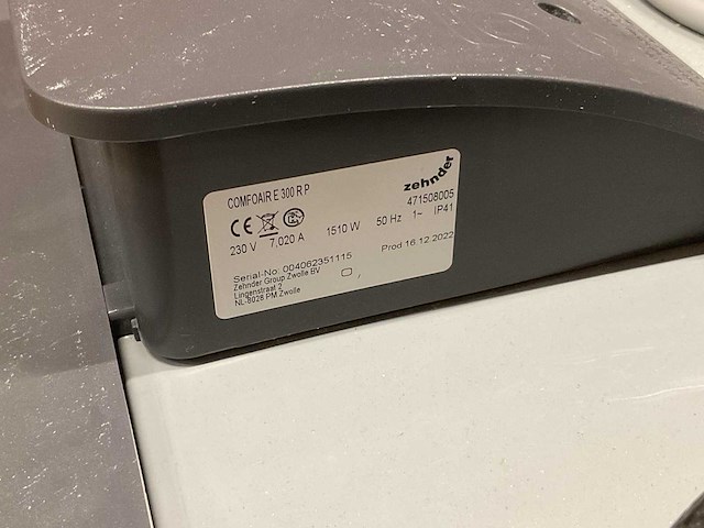Zehnder - comfoair e 300 r p - wtw-unit - afbeelding 5 van  6