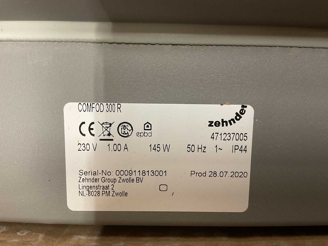 Zehnder - comfod 300 rechts - balansventilatie-unit - afbeelding 4 van  4