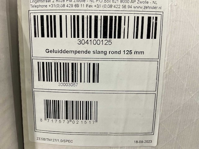 Zehnder - geluidsdempende slang 125 mm (14x) - afbeelding 6 van  6