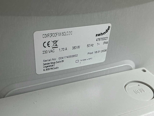 Zehnder comforoof mx solo 210 dakventilator - afbeelding 7 van  7
