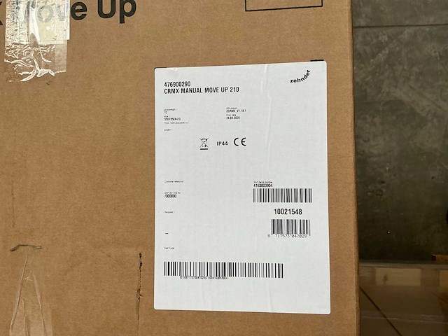 Zehnder crmx manual move up 210 - afbeelding 3 van  4