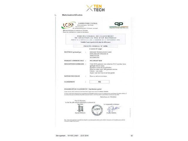 Zeil voor spantent 20x50 - afbeelding 2 van  2