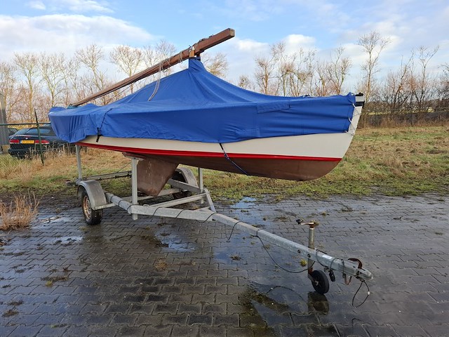 Zeilboot incl. trailer bruynzeel valk, bouwjaar ca 1940 - afbeelding 1 van  16