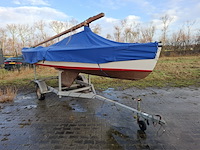 Zeilboot incl. trailer bruynzeel valk, bouwjaar ca 1940 - afbeelding 1 van  16