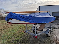 Zeilboot incl. trailer bruynzeel valk, bouwjaar ca 1940 - afbeelding 3 van  16