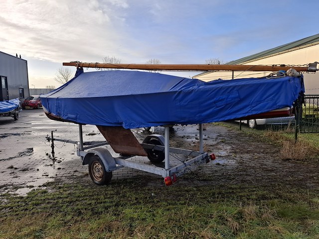 Zeilboot incl. trailer bruynzeel valk, bouwjaar ca 1940 - afbeelding 4 van  16