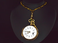 Zeldzaam driekleurig gouden zakhorloge - afbeelding 5 van  11