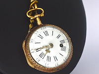 Zeldzaam driekleurig gouden zakhorloge - afbeelding 6 van  11