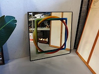 Zeldzame geometrische spiegel van rogelio polesello voor morphos acerbis, italië, jaren 70. - afbeelding 1 van  5