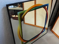 Zeldzame geometrische spiegel van rogelio polesello voor morphos acerbis, italië, jaren 70. - afbeelding 3 van  5