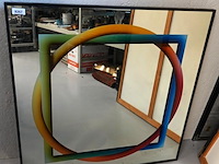 Zeldzame geometrische spiegel van rogelio polesello voor morphos acerbis, italië, jaren 70. - afbeelding 4 van  5