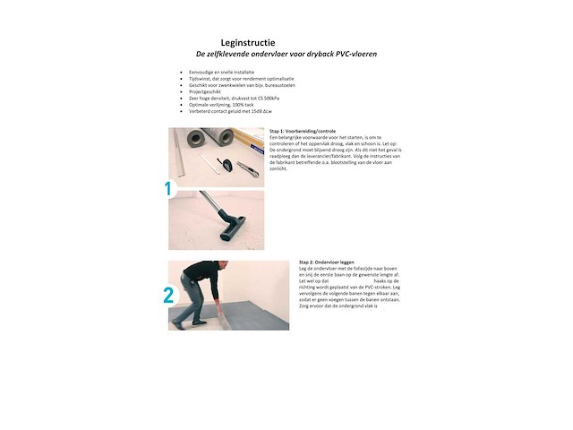 Zelfklevend ondervloer voor dryback pvc (ca. 318,5m2) - afbeelding 5 van  6