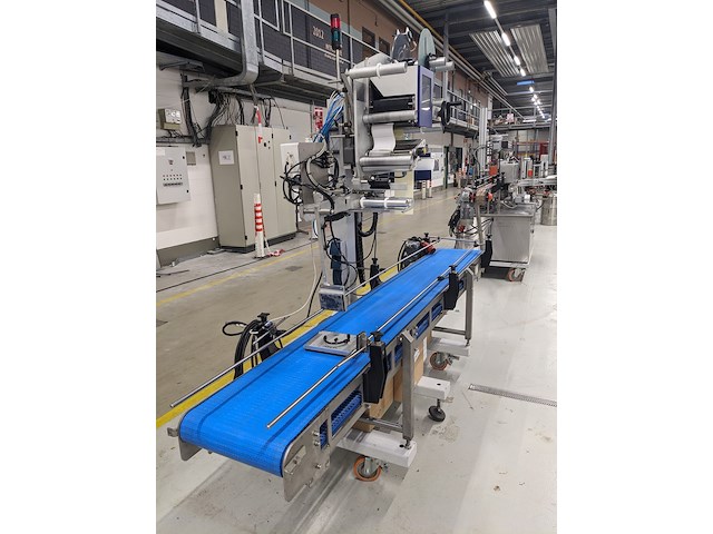 Zelfklevende etiketeer machine, altech, alritma, blauw, 2006 - afbeelding 10 van  13