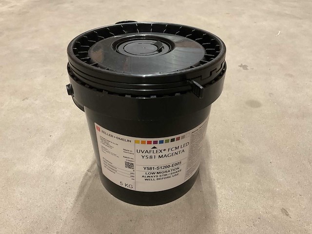 Zeller+gmelin uvaflex fcm led y581 emmer á 5kg led-uv flexodrukinkt (2x) - afbeelding 1 van  2