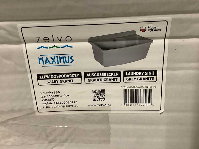 Zelvo maximus 610 grijs wasbak (5x) - afbeelding 3 van  4
