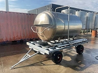Zero rvs procestank/opslagtank op een aanhangwagen