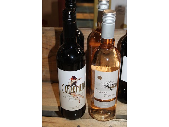 Zes diverse flessen wijn. - afbeelding 2 van  3