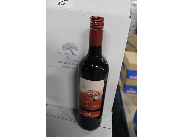 Zes dozen rode wijn cabernet sauvignon vallee des oliviers. 30 flessen. - afbeelding 3 van  3