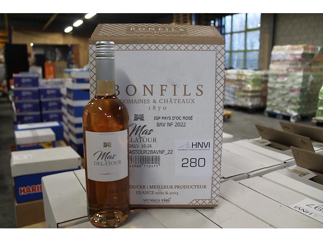 Zes flessen rose wijn mas delatour pays d'oc. - afbeelding 1 van  2