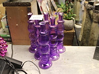 Zes glazen kandelaars hoogte 28 cm. - afbeelding 1 van  2