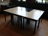 Zes horeca tafels met afmeting 70 x 70 x 76 cm. - afbeelding 1 van  3