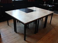 Zes horeca tafels met afmeting 70 x 70 x 76 cm. - afbeelding 2 van  3