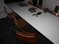 Zes houten designstoelen fjordfiesta scandia junior eiken designed by hans brattrud. - afbeelding 3 van  4