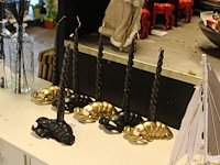 Zes kreeft kandelaars met kaars. - afbeelding 2 van  3