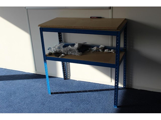 Zesdelige stellingkast blauw. afmeting 45 x 90 x 90 cm. let op: exclusief inhoud. - afbeelding 3 van  3