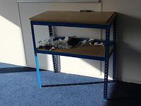 Zesdelige stellingkast blauw. afmeting 45 x 90 x 90 cm. let op: exclusief inhoud. - afbeelding 3 van  3