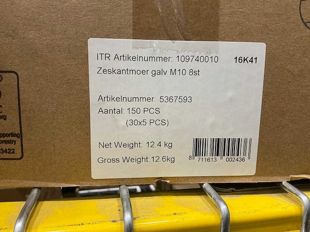 Zeskant moeren m10 (1050x) - afbeelding 3 van  3
