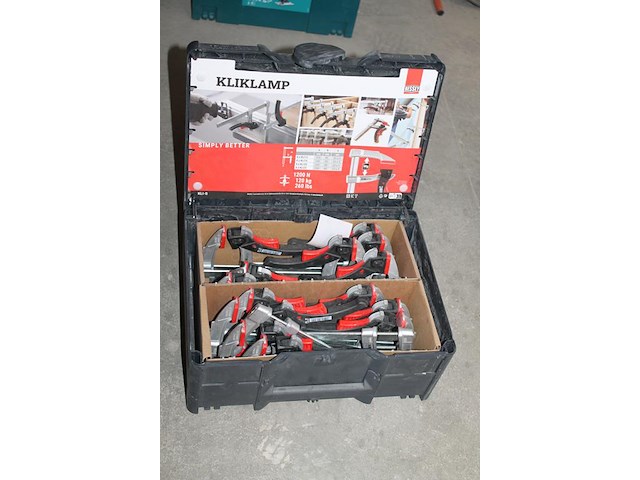 Zestien lijmklemmen bessey kliklamp in box. - afbeelding 2 van  3