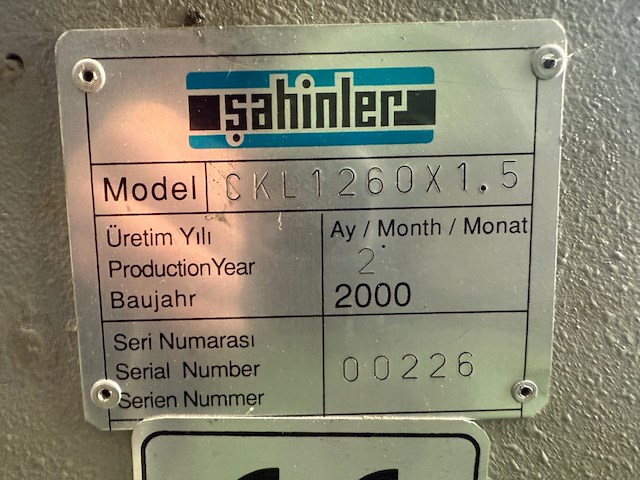 Zetbank sahinler, ckl1260x1.5, bouwjaar 2000 - afbeelding 7 van  7