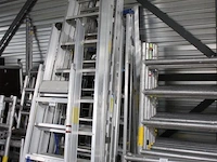 Zeven aluminium ladders, diverse merken en uitvoeringen. dienen nagekeken te worden. - afbeelding 3 van  4