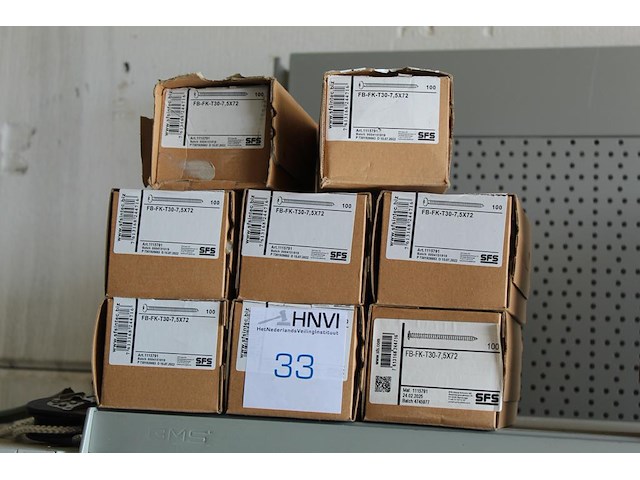 Zeven dozen schroeven sfs fb-fk-t30-7,5x72 mm. - afbeelding 1 van  2