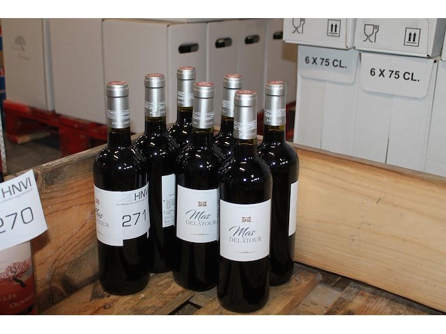 Zeven flessen rode wijn mas delatour pays d'oc. - afbeelding 1 van  2