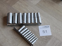 Zeventiendelige doppenset tengtools. maten 4 t/m 24 mm. - afbeelding 1 van  2