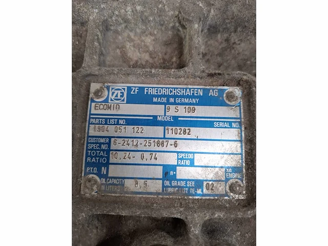 Zf versnellingsbak - 9 s 109 - vrachtwagen onderdeel - afbeelding 3 van  3