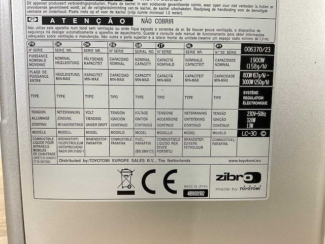 Zibro - lc30t - petroleumkachel 300w - afbeelding 5 van  9