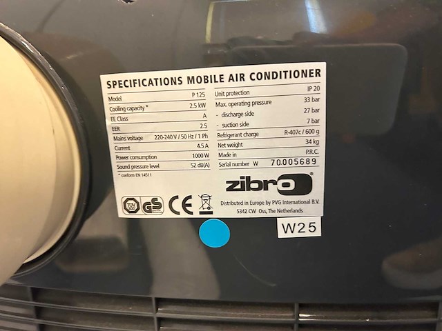 Zibro - p125 - mobiele airco - afbeelding 5 van  6