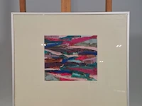 Zijde collage, maya wildevuur, compositie in roze, 1983 - afbeelding 2 van  8