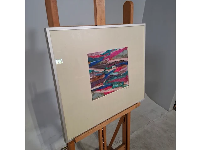 Zijde collage, maya wildevuur, compositie in roze, 1983 - afbeelding 4 van  8