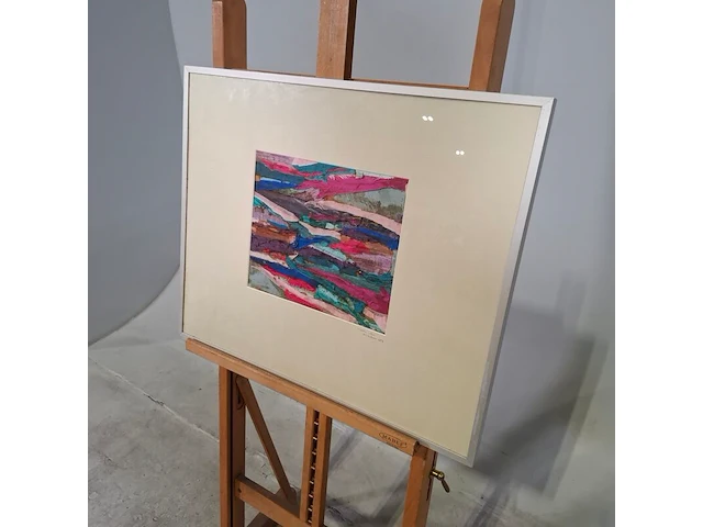 Zijde collage, maya wildevuur, compositie in roze, 1983 - afbeelding 5 van  8