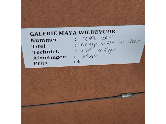 Zijde collage, maya wildevuur, compositie in roze, 1983 - afbeelding 8 van  8
